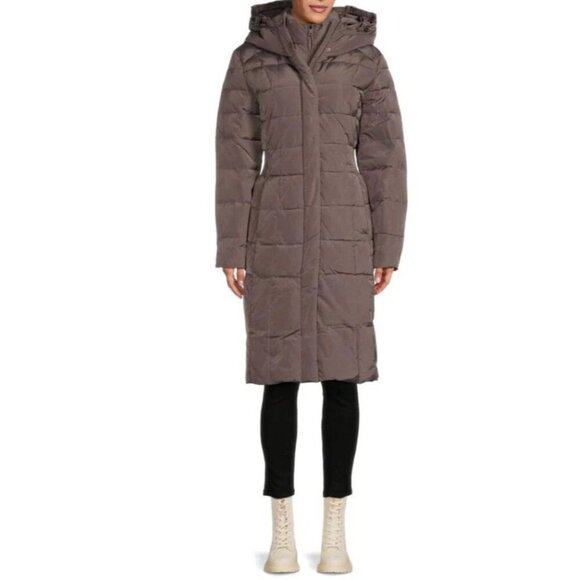 Cole Haan Jackets & Blazers - NWT Cole Haan Long Puffer Coat Hood Brown Size XXS